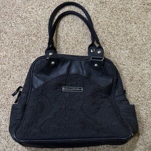 Petunia Pickle Bottom Black Textured Satchel